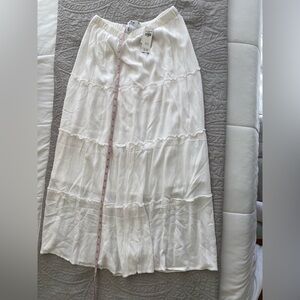 White Hollister maxi skirt L NWT